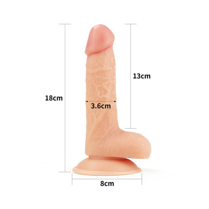 Lovetoy 7 Inch The Ultra Soft Dude Dildo|Side View|"soft detail - side view"