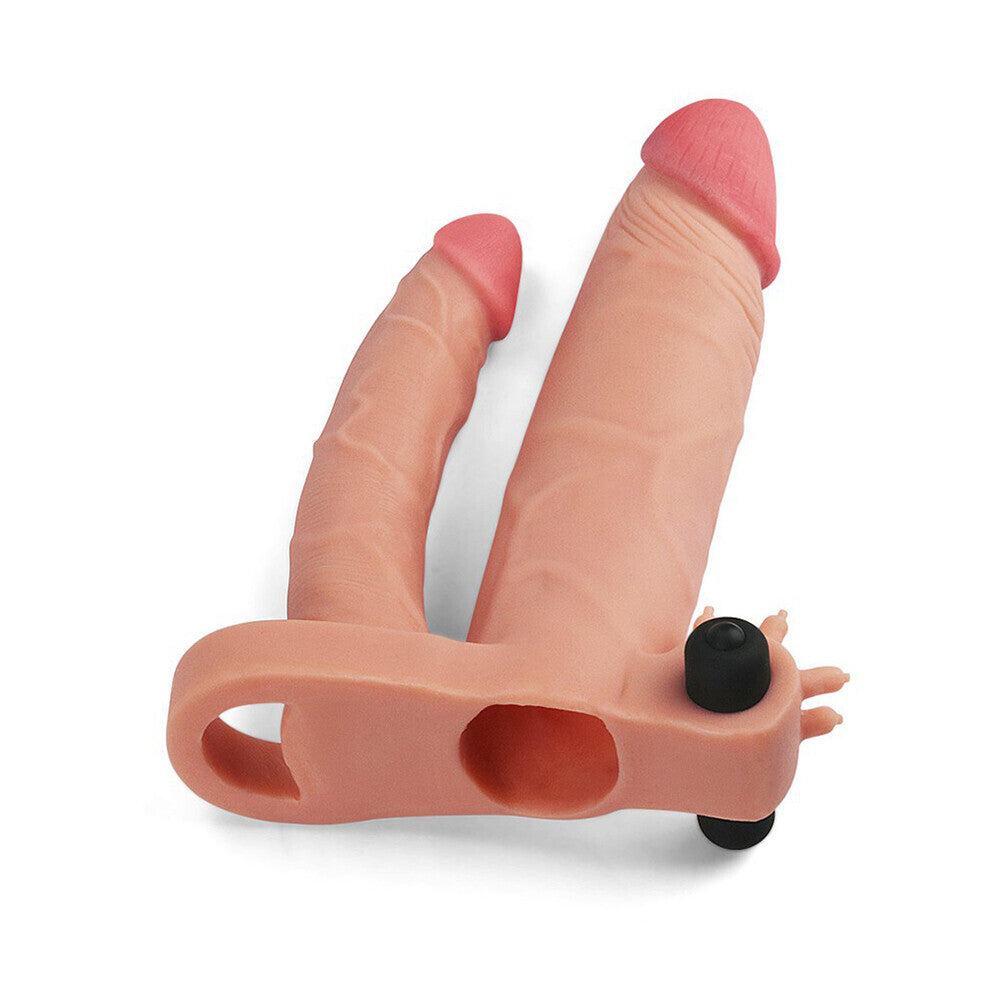 Lovetoy 1 Inch Vibrating Double Pleasure Extender|Side View|"pleasure detail - side view"