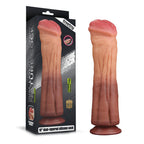 Lovetoy 12 Inch Dual Layered Silicone Horse Cock|Front View|"horse cock dildo - front view"