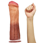 Lovetoy 12 Inch Dual Layered Silicone Horse Cock|Back View|"horse cock dildo - back view"