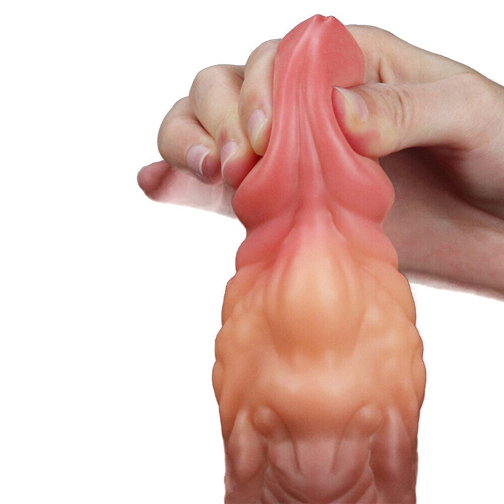 Lovetoy 7 Inch Dual Layered Silicone Cock|Side View|"dual layer cock - side view"