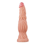 Lovetoy 9.5 Inch Dual Layered Silicone Cock Flesh Pink|Front View|"pink silicone cock - front view"
