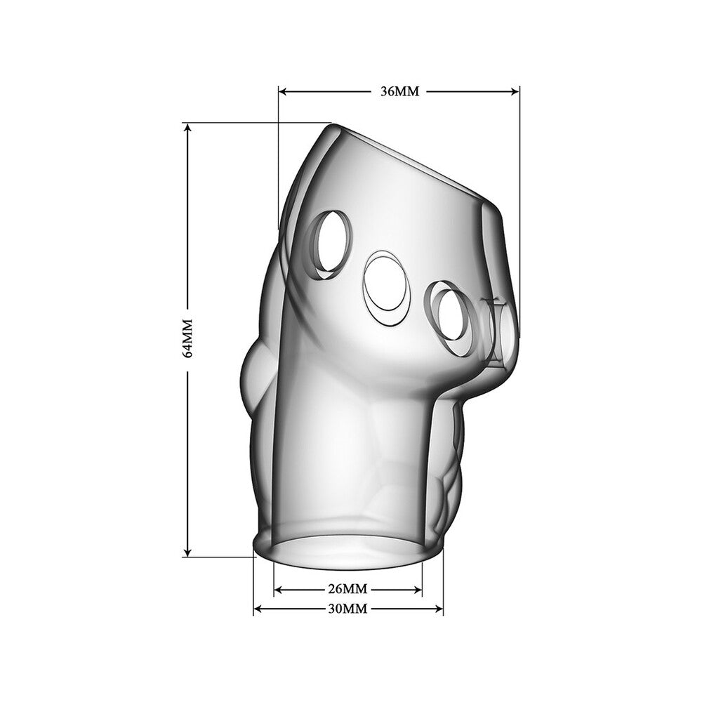Oscar Penis Sleeve Clear|Side View|"clear detail - side view"