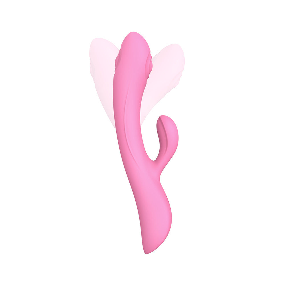 Love-To-Love-Bunny-And-Clyde-Tapping-Rabbit-Vibrator-Pink|Side View|"dual action-side view"