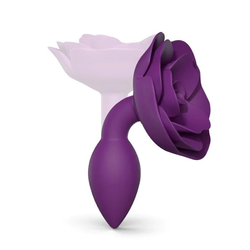 Love To Love Open Rose Small Butt Plug|Detail View|"rose features-detail view"|