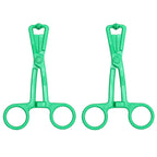 Green Scissor Nipple Clamps With Metal Chain|Side View|"chain details-side view"|