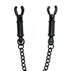 Black Metal Adjustable Nipple Clamps With Chain|Side View|"chain details-side view"|