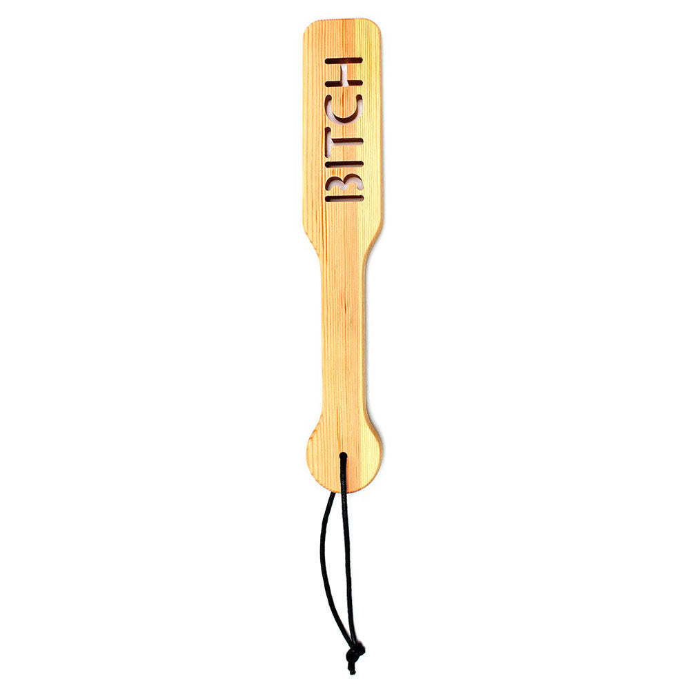 Wooden Bitch Paddle|Front View|"engraved wood paddle-front view adult toys direct"|