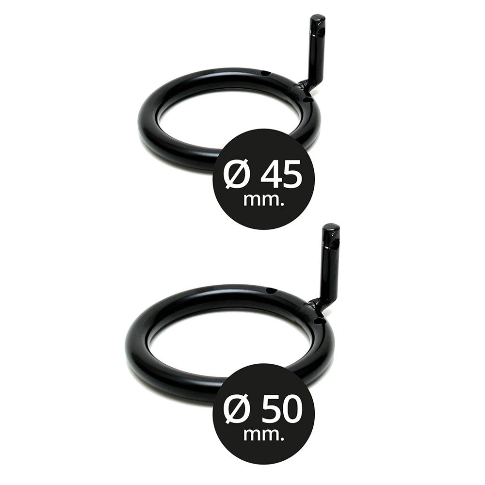 Black Metal Male Chastity Device With Padlock|Back View|"device closure-back view adult toys direct"|