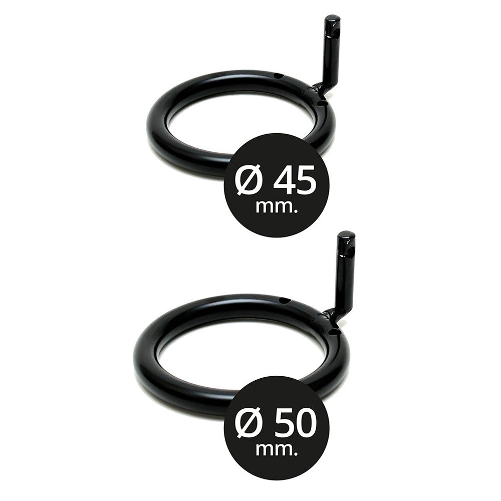 Opening Metal Male Chastity Device With 2 Padlocks|Back View|"device closure-back view adult toys direct"|