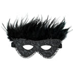 Satin Look Feather Mask|Front View|"satin feather mask - front view"