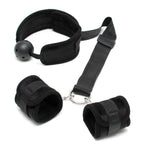 Breathable Mouth Gag With Cuffs|Front View|"gag design-front view"|