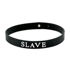 Black Silicone Slave Collar|Side View|"collar details-side view"|