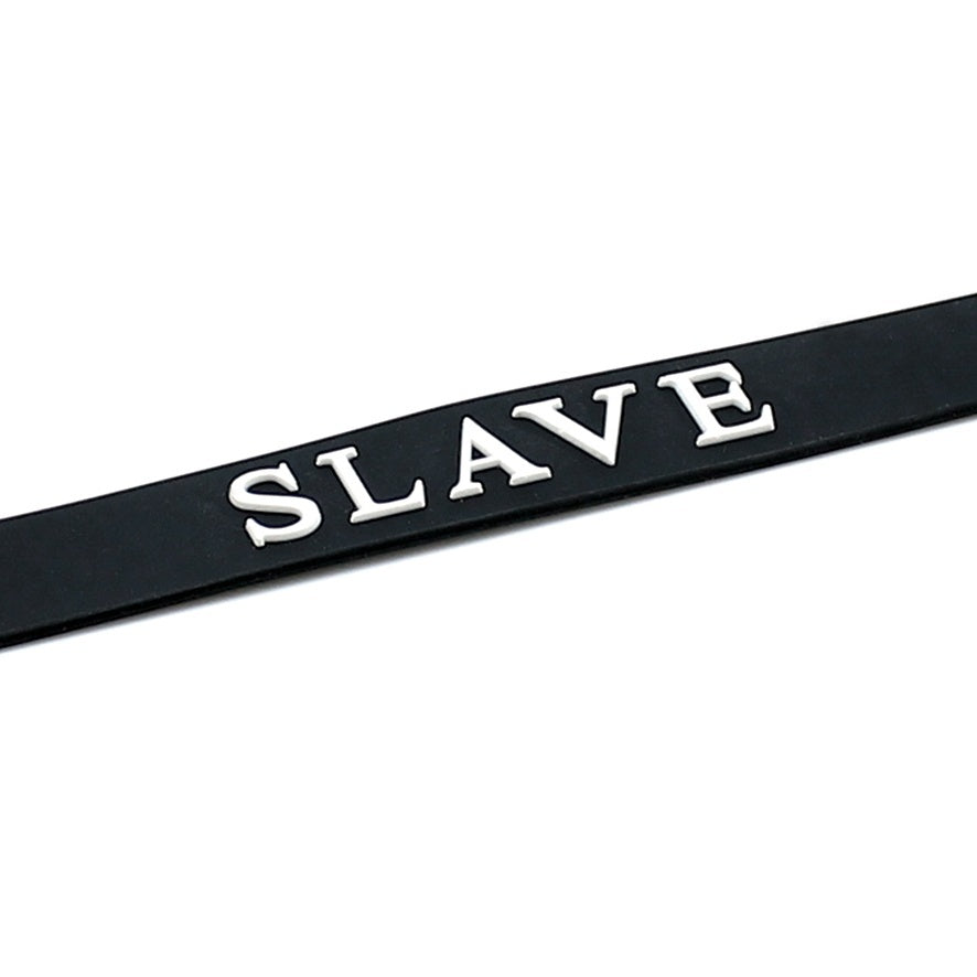 Black Silicone Slave Collar|Detail View|"text features-detail view"|