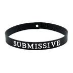 Black Silicone Submissive Collar|Side View|"collar details-side view"|