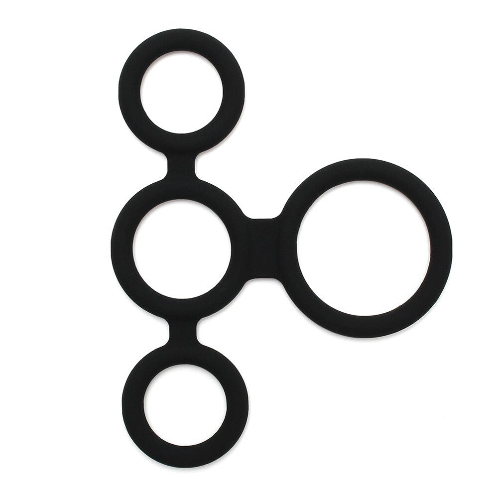 Rimba Quatro Cock Ring And Ball Splitter|Front View|"quatro ring-front view"|