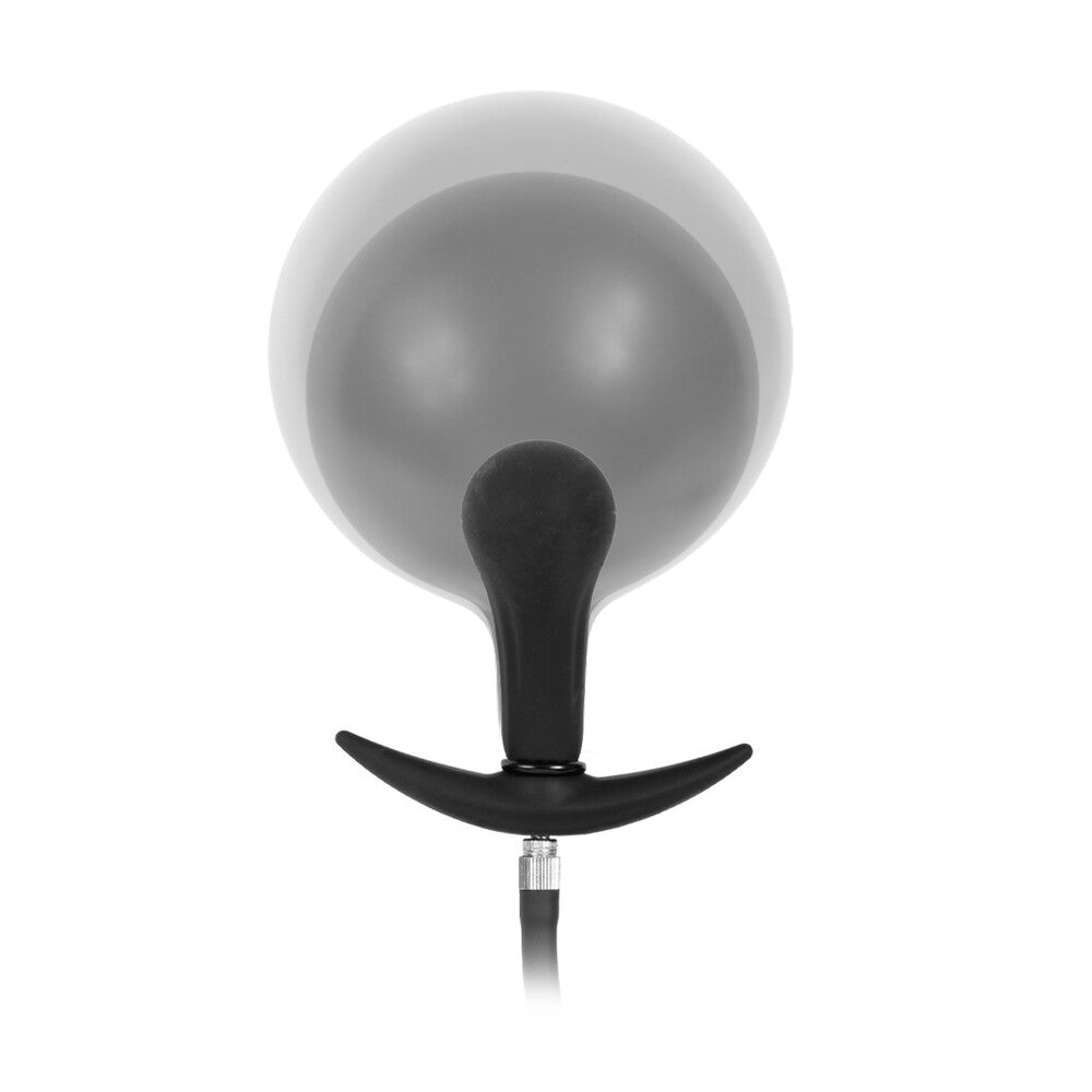 Rimba Latex Play Inflatable Anal Plug | Side View | "Inflatable plug - side view"