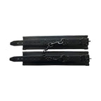 Rouge Padded Leather Ankle Cuffs Black|Side View|"padding detail cuffs-side view adult toys direct"|