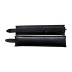 Rouge Padded Leather Ankle Cuffs Black|Back View|"cuff closure system-back view adult toys direct"|