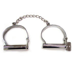 Rouge Stainless Steel Ankle Shackles|Front View|"steel ankle restraint system-front view adult toys direct"|