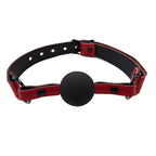 Rouge Garments Leather Croc Print Ball Gag|Front View|"ball gag-front view"|