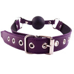 Rouge Garments Ball Gag Purple|Side View|"gag details-side view"|