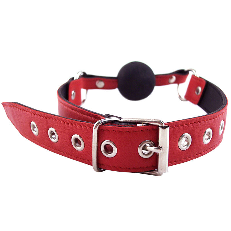Rouge Garments Ball Gag Red|Side View|"gag details-side view"|