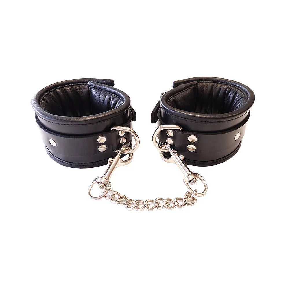 Rouge Garments Wrist Cuffs Padded Black|Front View|"padded cuffs-front view"|