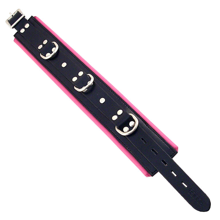 Rouge Garments Black And Pink Padded Collar|Front View|"padded collar-front view"|