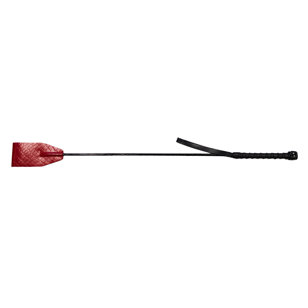 Rouge Garments Leather Croc Print Ridding Crop|Front View|"riding crop-front view"|