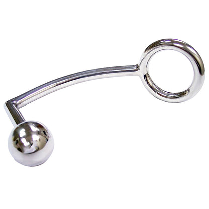 Rouge-Stainless-Steel-Cock-Ring-With-Anal-Probe|Side View|"ergonomic design-side view"