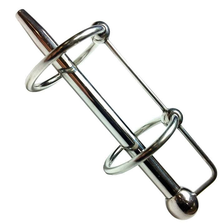 Rouge Stainless Steel Double Ring Sperm Stopper|Front View|"double ring sperm stopper steel-front view adult toys direct"|