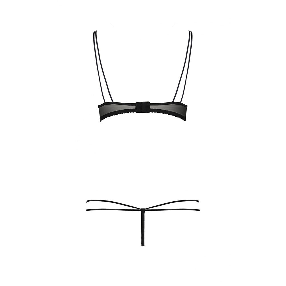 Passion Midori Red And Black Bra Set|Detail View|"red black lingerie set - detail view"