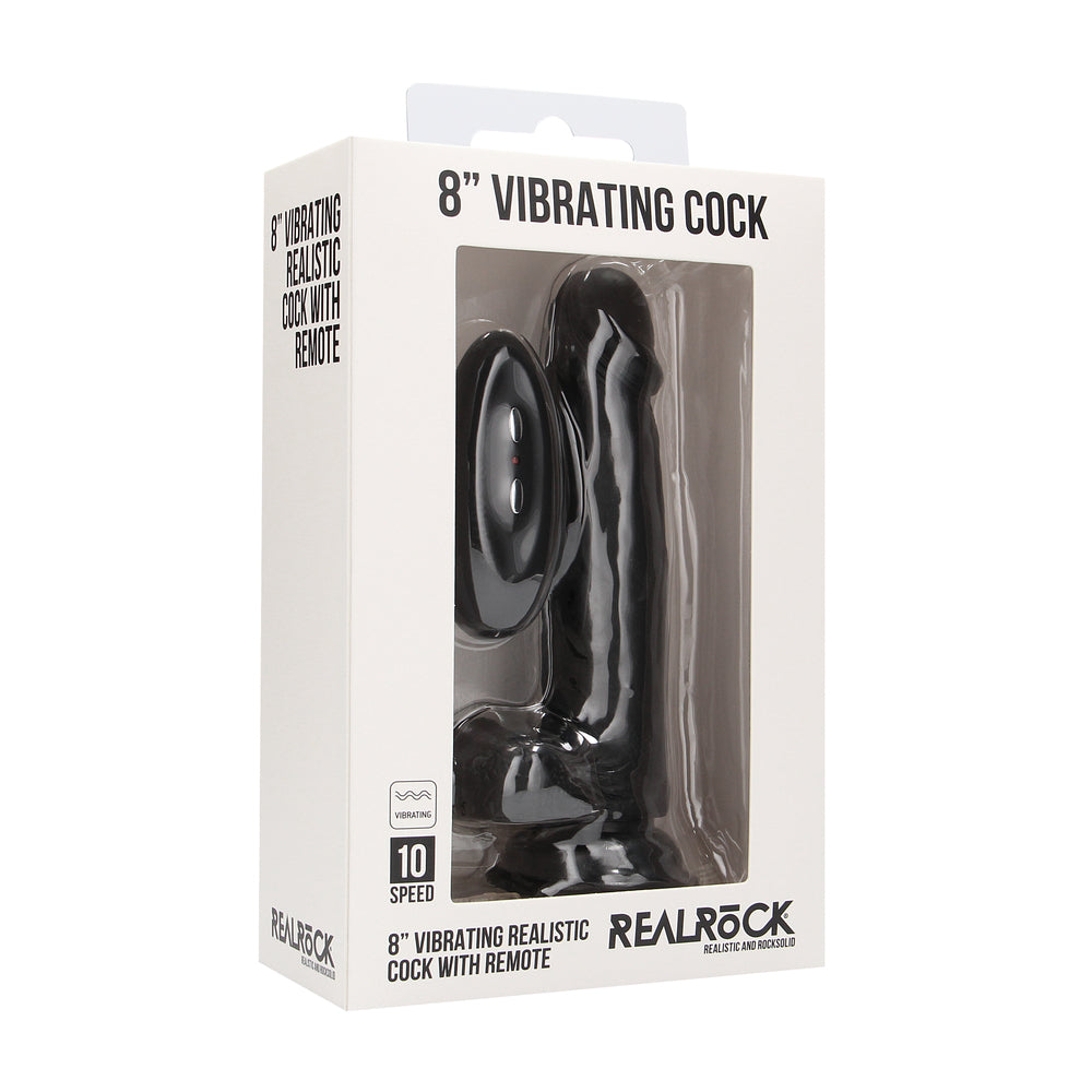RealRock 8 Inch Vibrating Realistic Cock With Scrotum|Detail View|"surface detail - detail view"