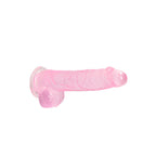 RealRock 6 Inch Pink Realistic Crystal Clear Dildo|Back View|"quality build - back view"