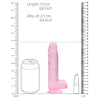 RealRock 6 Inch Pink Realistic Crystal Clear Dildo|Detail View|"surface detail - detail view"