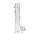 RealRock 6 Inch Transparent Realistic Crystal Clear Dildo|Front View|"crystal design - front view"