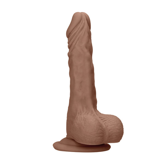 RealRock 7 Inch Dong With Testicles Flesh Tan|Front View|"realistic design - front view"