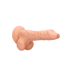 RealRock 8 Inch Dong With Testicles Flesh Pink|Side View|"flesh detail - side view"