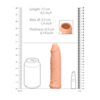 Realrock 6 Inch Penis Sleeve Flesh Pink|Side View|"texture detail - side view"