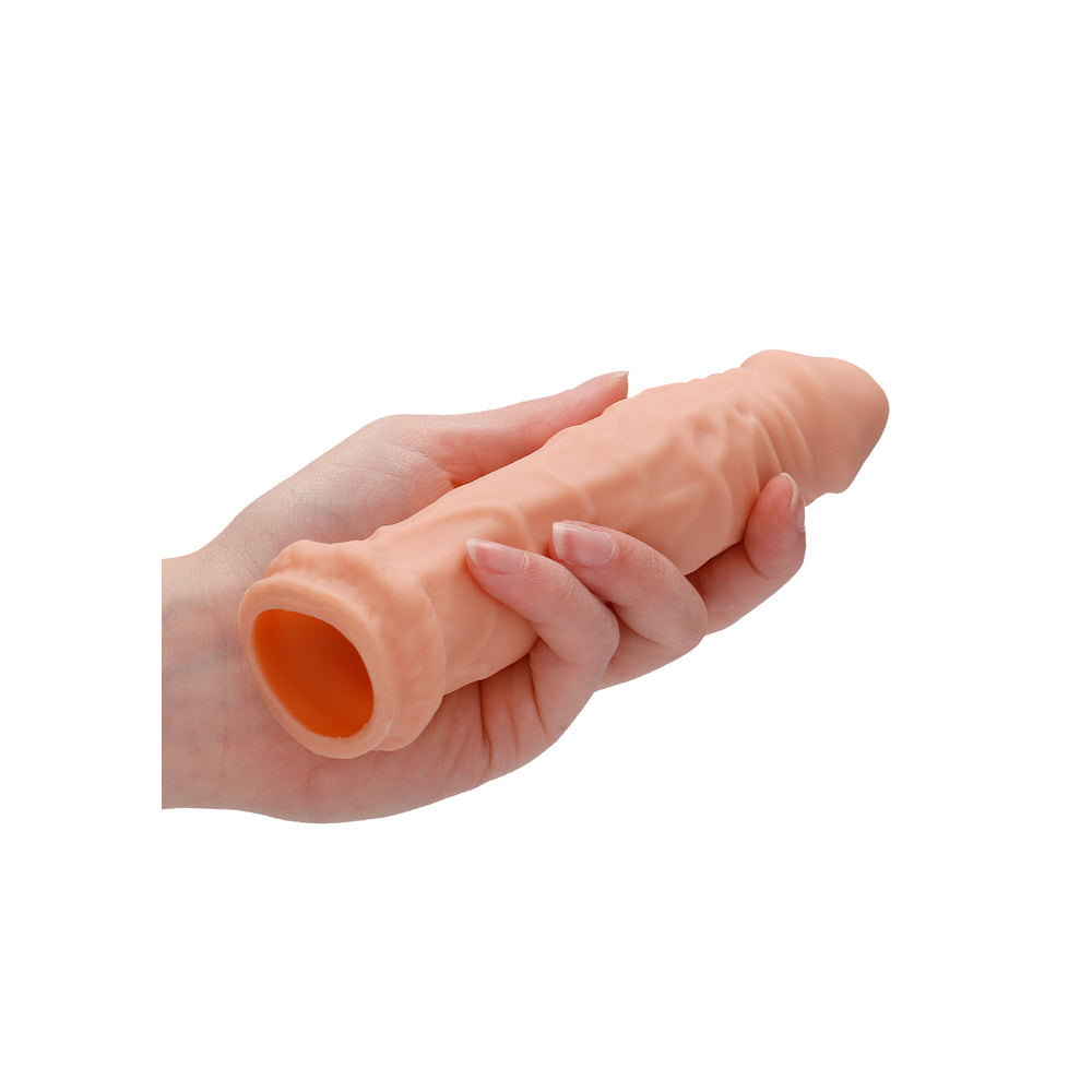 Realrock 6 Inch Penis Sleeve Flesh Pink|Detail View|"surface detail - detail view"