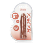 Realrock 6 Inch Penis Sleeve Flesh Tan|Side View|"texture detail - side view"