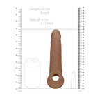 RealRock 9 Inch Penis Sleeve Flesh Tan|Side View|"texture detail - side view"