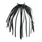 The Red Leather Fringe Necklace Collar|Front View|"fringe collar-front view"|