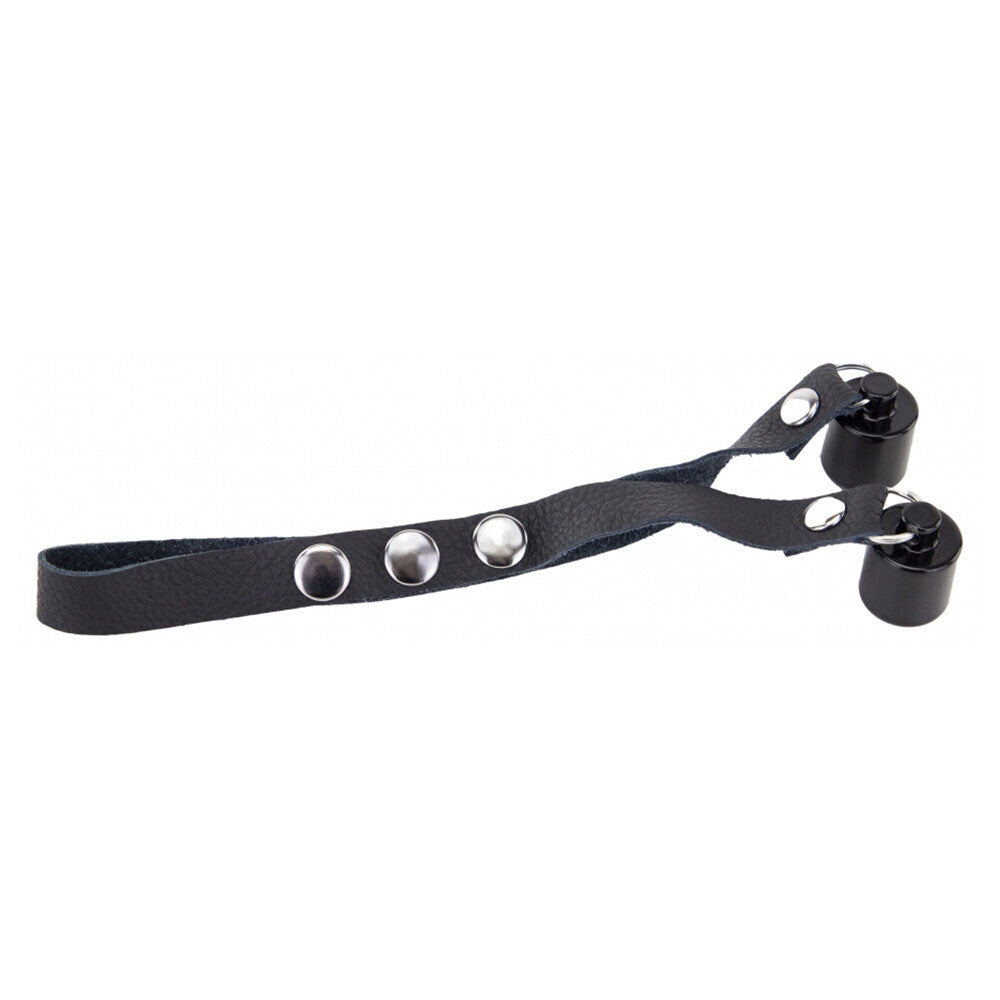 The Red Leather Ball Stretcher With Weights 2 X 50g|Front View|"leather stretcher-front view"|
