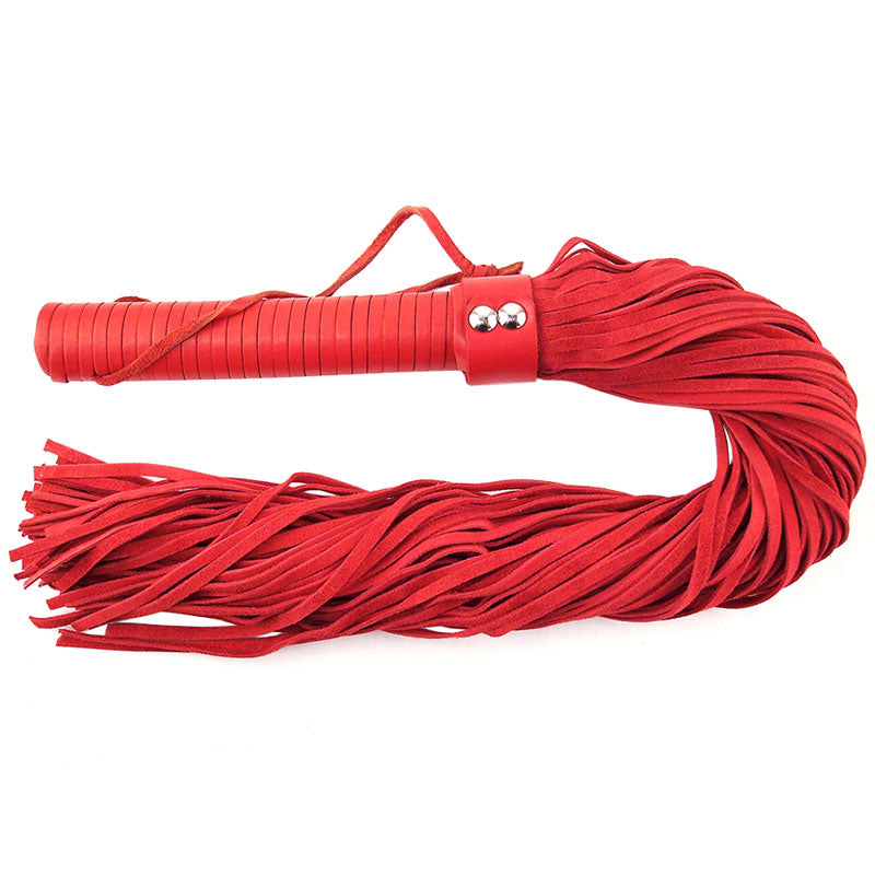 Rouge Garments Red Suede Flogger|Front View|"suede flogger-front view"|