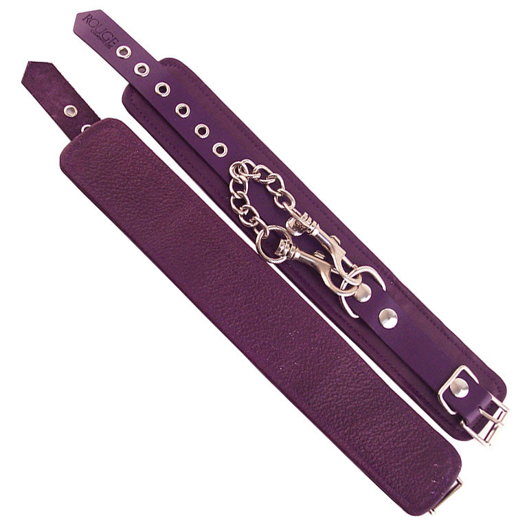 Rouge Garments Ankle Cuffs Purple|Front View|"purple ankle restraints premium-front view adult toys direct"|