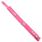 Rouge Garments Plain Pink Leather Collar|Front View|"leather collar-front view"|