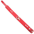 Rouge Garments Plain Red Leather Collar|Front View|"leather collar-front view"|