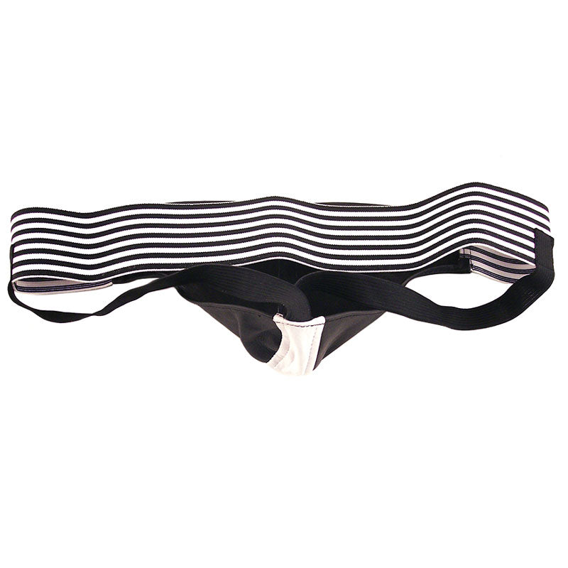 Rouge Garments Jock Black And White|Side View|"jock features-side view"|